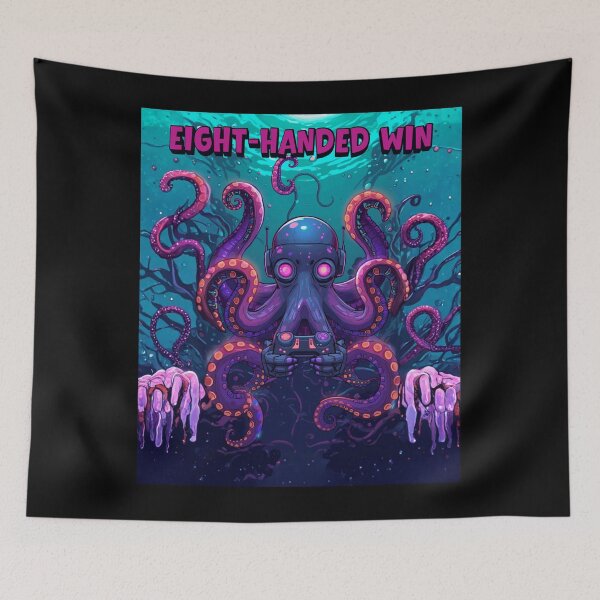 Item preview,  Octopus Gamer – Gaming Theme Funny Gaming Cartoon Illustration ver2 designed and sold by CosmicNook1.