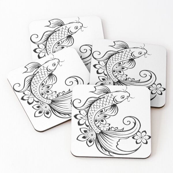 Item preview, Bold Contour Koi – Modern Black & White Graphic Vector Art designed and sold by ARTCREATESHOP.