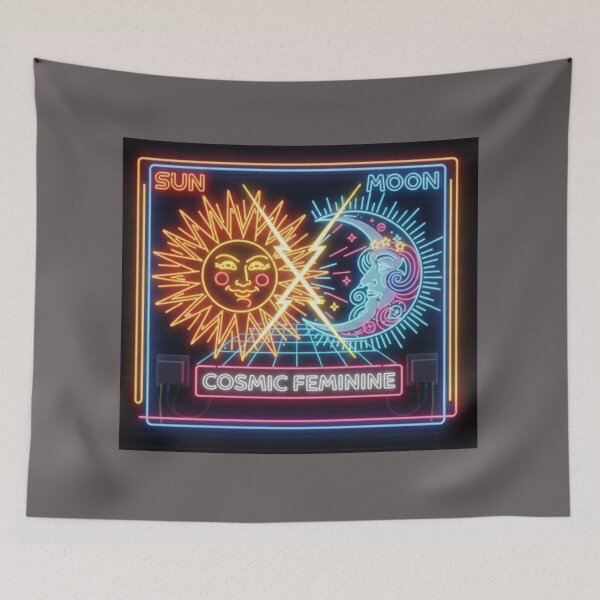 Item preview, Sun vs. Moon Retro Neon Cosmic Duality Design designed and sold by Tily360.
