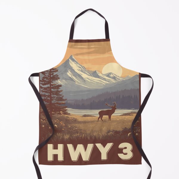 Item preview, HWY 3 Canada Vintage Mountain, Highway 3 Wilderness Elk Art, Canadian Rockies designed and sold by meganohm.