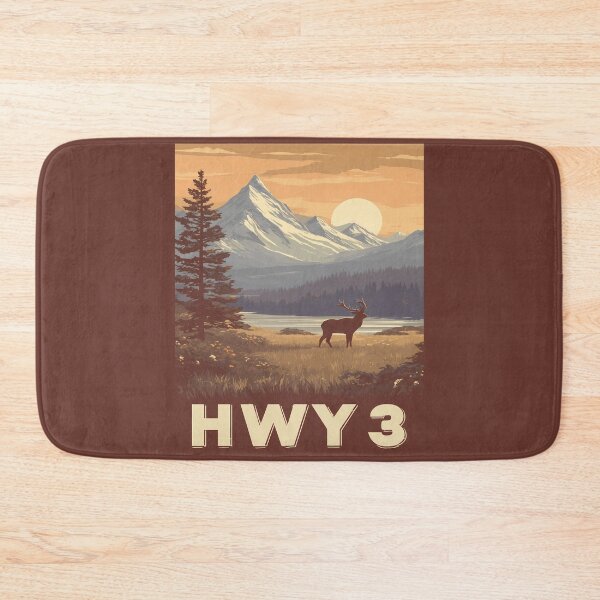 Item preview, HWY 3 Canada Vintage Mountain, Highway 3 Wilderness Elk Art, Canadian Rockies designed and sold by meganohm.