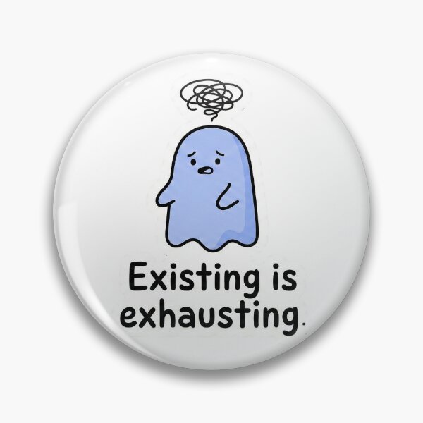Item preview, Existing is Exhausting Sad Ghost | LooseThoughts Original Sticker designed and sold by LooseThoughts.