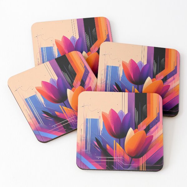 Item preview, Chromatic Bloom I – Abstract Geometric Floral Art designed and sold by Okmanoo.