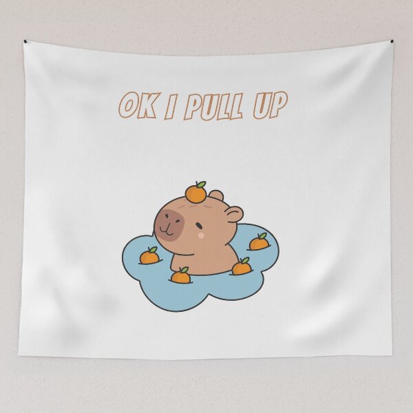 Item preview, Copy of Ok I Pull Up Capybara Oranges designed and sold by AnimalMemeHub.