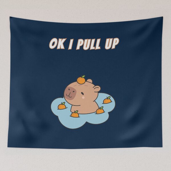 Item preview, Copy of Ok I Pull Up Capybara Oranges designed and sold by AnimalMemeHub.