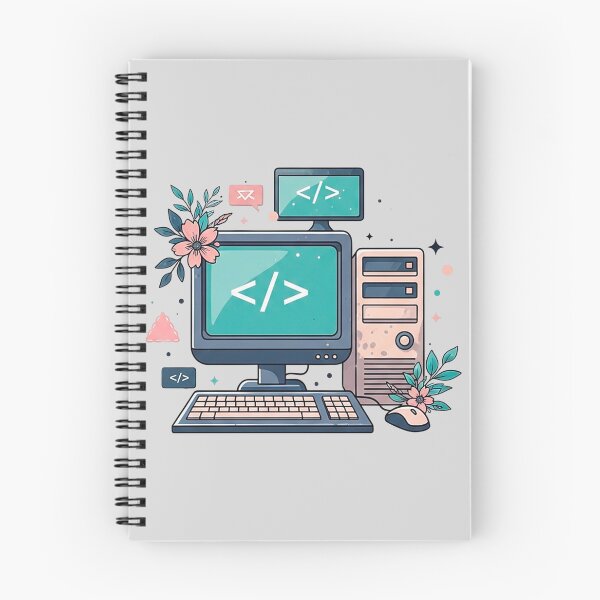 Item preview, Cute Floral Coding Computer Setup designed and sold by SholoStudio.