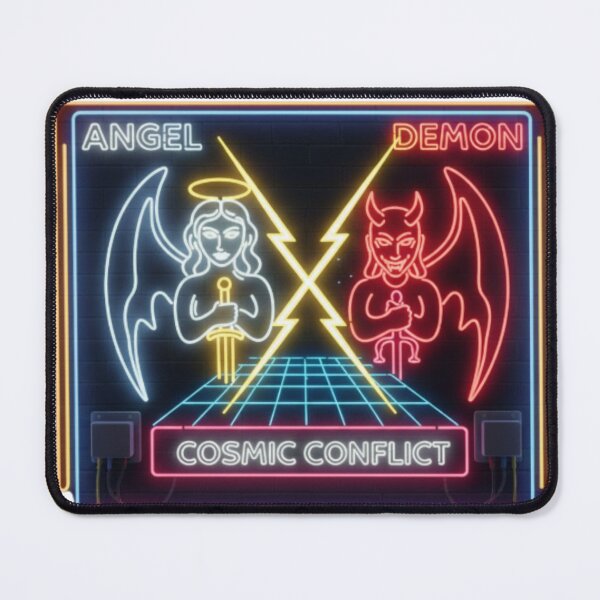 Item preview, Angel vs. Demon Retro Neon Cosmic Conflict Design designed and sold by Tily360.