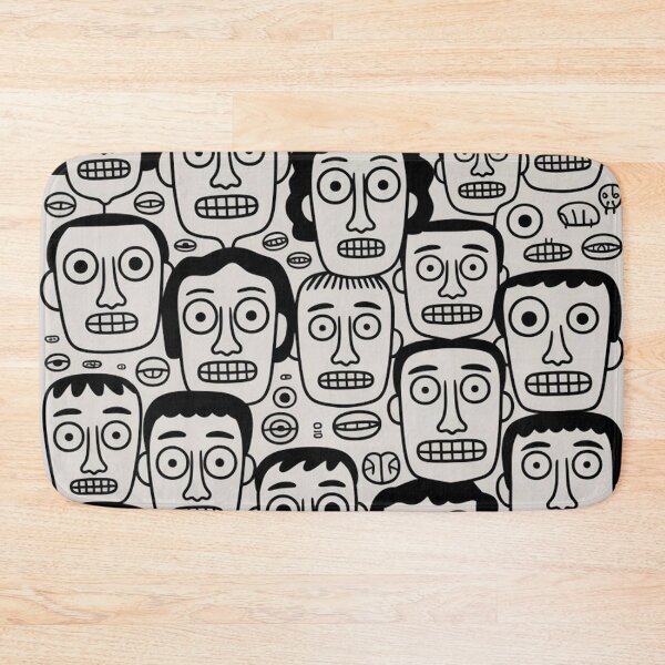 Item preview, Original Face Pattern Black White Design  designed and sold by Mindful Wall Art Studio.