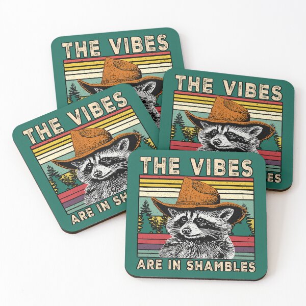 Item preview, The Vibes Are in Shambles Raccoon – Funny Cowboy Raccoon Meme Design designed and sold by Print-cess.