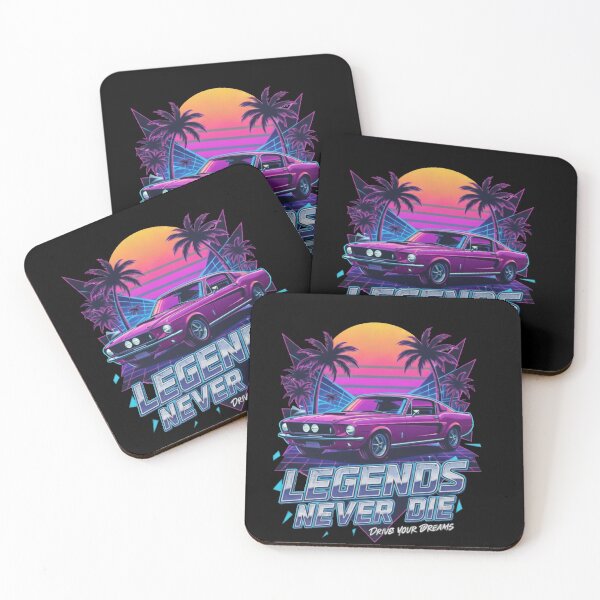 Item preview, Retro Neon Muscle Car Legends Never Die Vintage 80s Synthwave Design designed and sold by Auto   apparel.