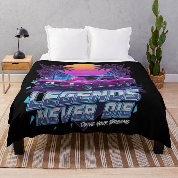 Item preview, Retro Neon Muscle Car Legends Never Die Vintage 80s Synthwave Design designed and sold by Auto apparel.