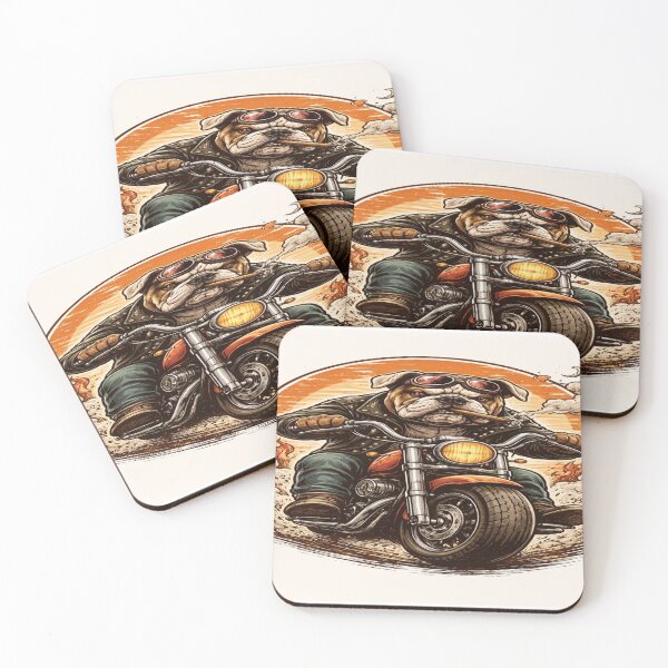 Item preview, Biker Bulldog Riding Motorcycle designed and sold by PrintigoUK.