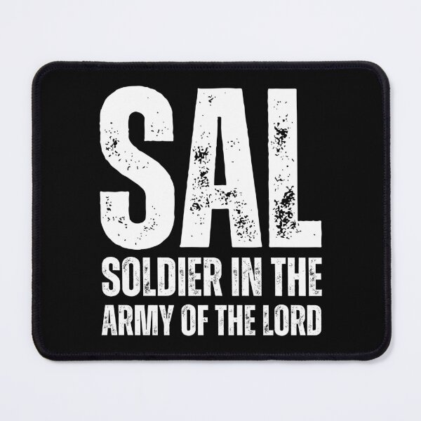 Item preview, SAL – Soldier in the Army of the Lord Christian Acronym Design white worn look font designed and sold by GFamilyC.
