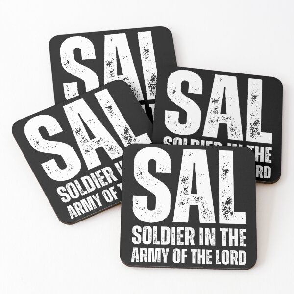 Item preview, SAL – Soldier in the Army of the Lord Christian Acronym Design white worn look font designed and sold by GFamilyC.