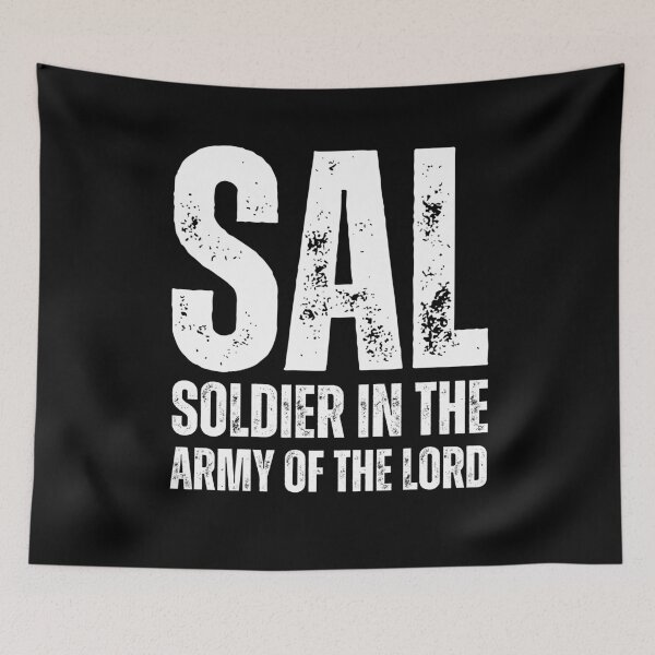 Item preview, SAL – Soldier in the Army of the Lord Christian Acronym Design white worn look font designed and sold by GFamilyC.