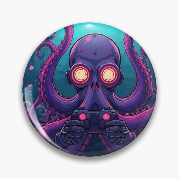 Item preview, Octopus Gamer – Gaming Theme Funny Gaming Cartoon Illustration ver3 designed and sold by CosmicNook1.