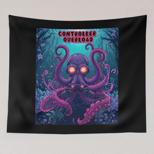 Item preview, Octopus Gamer – Gaming Theme Funny Gaming Cartoon Illustration ver3 designed and sold by CosmicNook1.