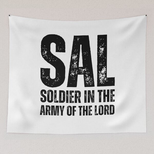 Item preview, SAL – Soldier in the Army of the Lord Christian Acronym Design black worn look font designed and sold by GFamilyC.