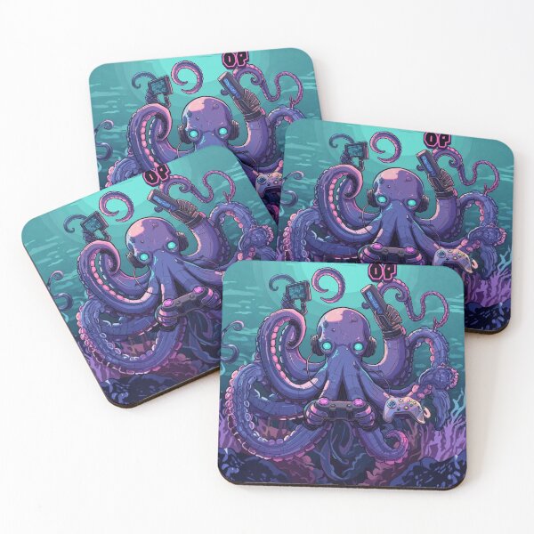 Item preview, Octopus Gamer – Gaming Theme Funny Gaming Cartoon Illustration ver4 designed and sold by CosmicNook1.