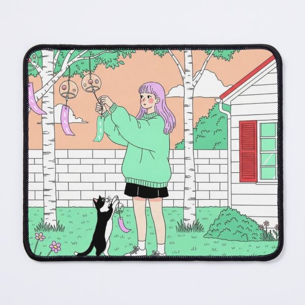 Item preview, hanging wind chimes with cat designed and sold by FurryFantasy.