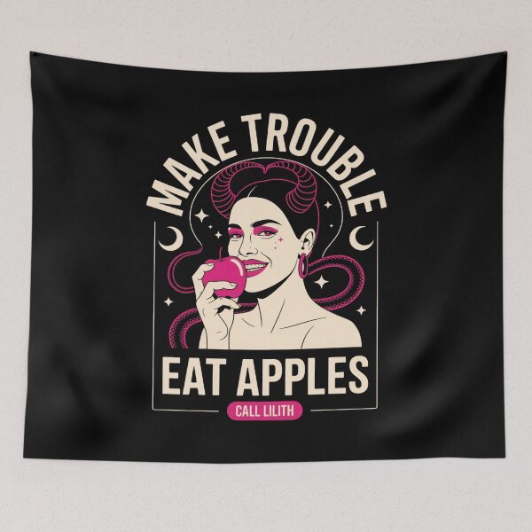 Item preview, Make Trouble Eat Apples Call Lilith | Retro Occult Demon Girl designed and sold by Marpin91.