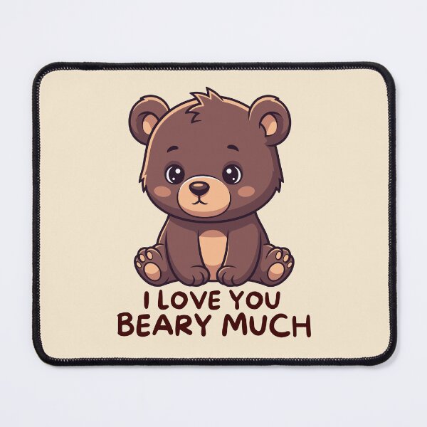 Item preview, Cute Bear Illustration – “I Love You Beary Much” Adorable Kawaii Love Design designed and sold by ABLAT-CREATIONS.