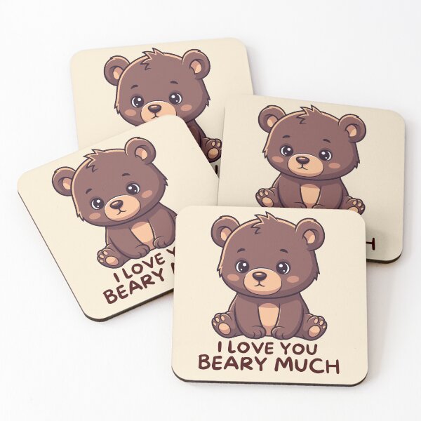 Item preview, Cute Bear Illustration – “I Love You Beary Much” Adorable Kawaii Love Design designed and sold by ABLAT-CREATIONS.