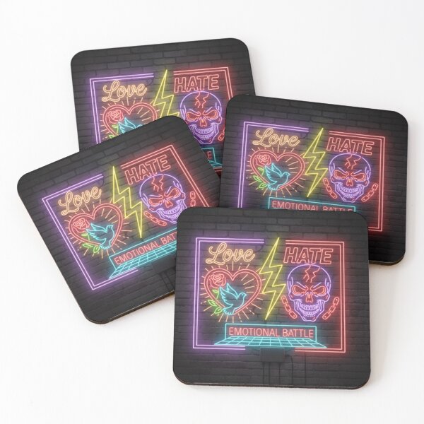 Item preview, Love vs. Hate Retro Neon Emotional Battle Design designed and sold by Tily360.