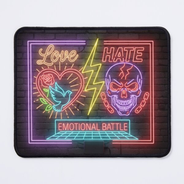 Item preview, Love vs. Hate Retro Neon Emotional Battle Design designed and sold by Tily360.