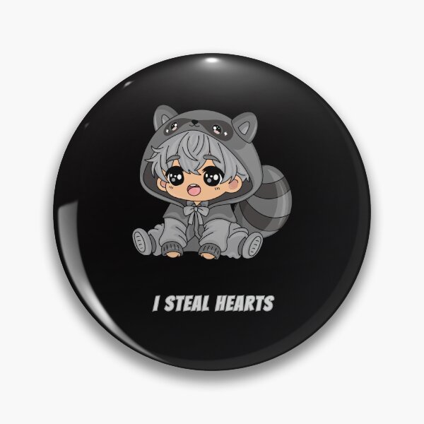 Item preview, I Steal Hearts Raccoon Onesie Kawaii Cute Meme designed and sold by AnimalMemeHub.