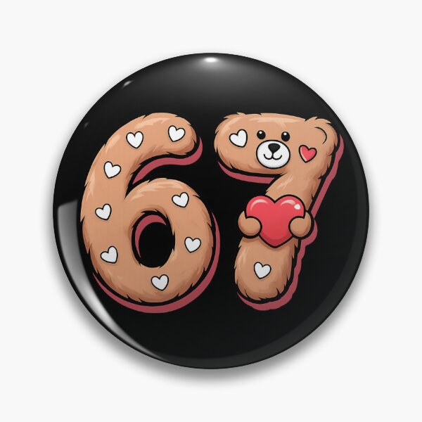 Item preview, Cute Teddy Bear Number 67 with Hearts - Valentine's Day  gift and Design designed and sold by zuzzelek44.