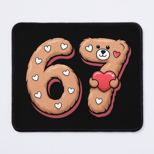Item preview, Cute Teddy Bear Number 67 with Hearts - Valentine's Day gift and Design designed and sold by zuzzelek44.