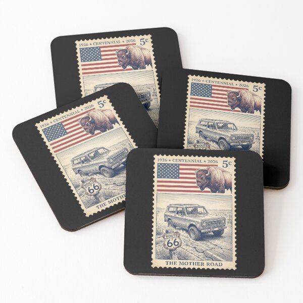 Item preview, Route 66 Centennial Vintage SUV & Buffalo - Off Road Stamp designed and sold by G350.