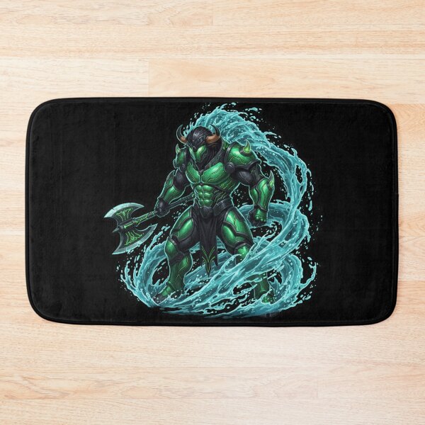 Item preview, Emerald Minotaur Water Warrior Fantasy Armor Art designed and sold by FORYOUOFFICIAL.