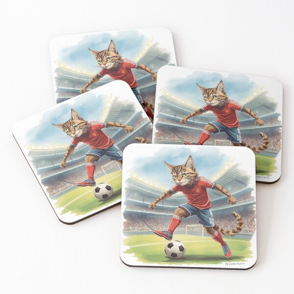 Item preview, Cute Brown Cat Soccer Star - Professional Footballer Kitty designed and sold by Casa Dolce Inverno Italia .