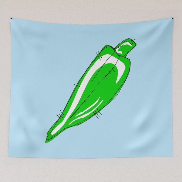 Item preview, Okra With blue background  designed and sold by missmann.