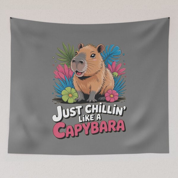 Item preview, Just Chilling Like a Capybara – Cute Garden Vibes Art designed and sold by DreamOnShirts.
