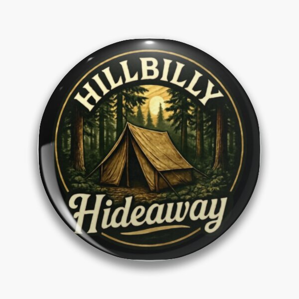 Item preview, Hillbilly Hideaway Logo – Rustic Forest Tent Outdoor Adventure Design designed and sold by Horlardigital.