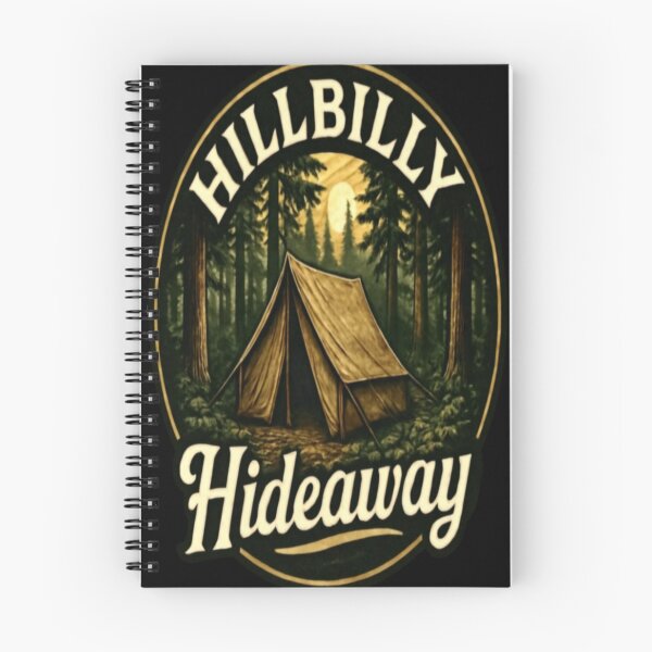Item preview, Hillbilly Hideaway Logo – Rustic Forest Tent Outdoor Adventure Design designed and sold by Horlardigital.