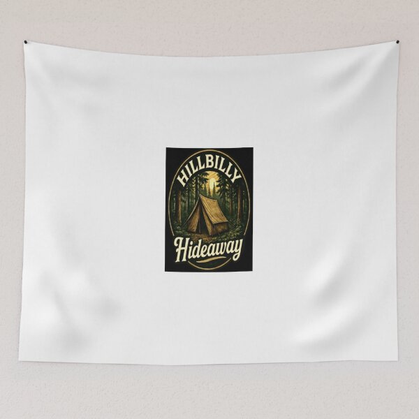 Item preview, Hillbilly Hideaway Logo – Rustic Forest Tent Outdoor Adventure Design designed and sold by Horlardigital.