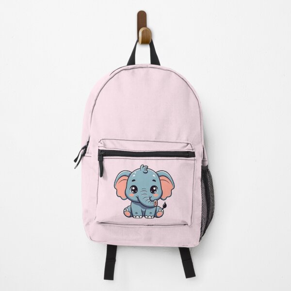 Item preview, Adorable Kawaii Blue Baby Elephant - Soft Pink Background designed and sold by Blooms & Paws Haven .