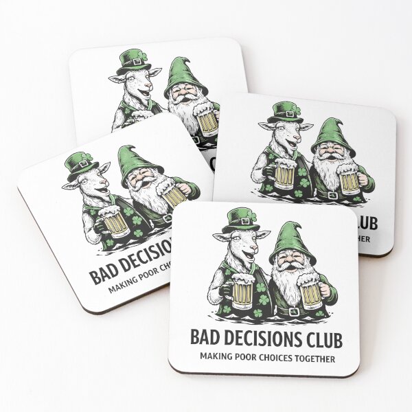 Item preview, Bad Decisions Club – Funny Goat & Gnome Beer T-Shirt | Humorous Drinking Graphic Tee designed and sold by TrendDropsMerch.
