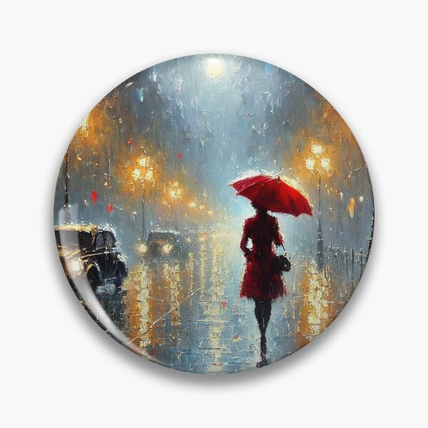 Item preview, Rainy walk art painting designed and sold by Natart1004.