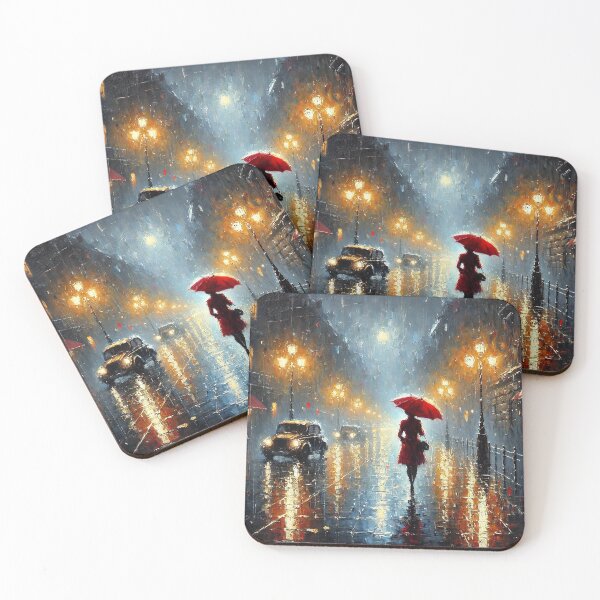 Item preview, Rainy walk art painting designed and sold by Natart1004.
