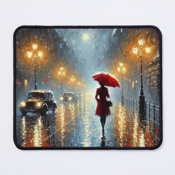 Item preview, Rainy walk art painting designed and sold by Natart1004.