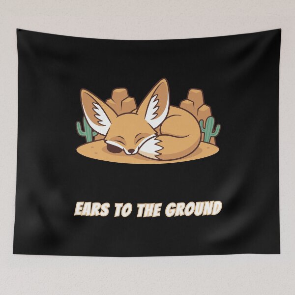 Item preview, Ears To The Ground Fennec Fox Desert Kawaii Meme designed and sold by AnimalMemeHub.