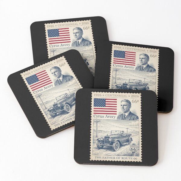 Item preview, Route 66 Centennial Cyrus Avery Portrait - Vintage Car Stamp designed and sold by G350.