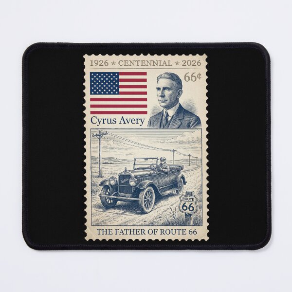 Item preview, Route 66 Centennial Cyrus Avery Portrait - Vintage Car Stamp designed and sold by G350.