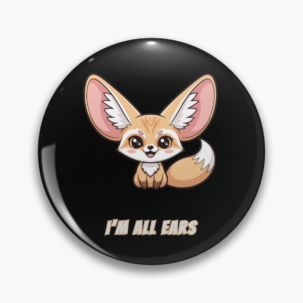 Item preview, I'm All Ears Fennec Fox Kawaii Cute Listening Meme designed and sold by AnimalMemeHub.
