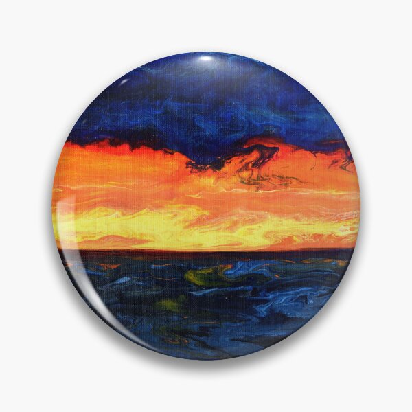 Item preview, Seascape in Indigo and Bright Orange designed and sold by BreezyZen.